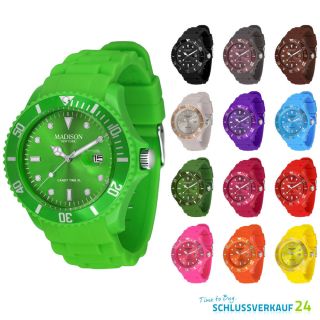 Madison York Candy Time Xl Silikon Uhr Sport Trend Uhren Armbanduhr Farbwahl Bild