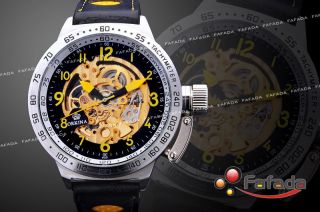 Fafada Xxxl Herren Automatikuhren Skelett Mechanisch Armbanduhr Uhr Uhren Golden Bild