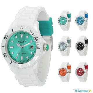 Madison York Candy Time White Fashion Silikon Uhr Trend Uhren Armbanduhr Bild