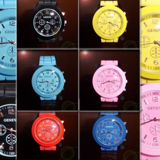 Silikon Uhr Damen Mädchen Jungen Armbanduhr Trend Gummi Watch Modern Quartz Bild