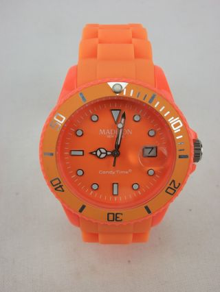 Madison Silikon Armbanduhr Neuwertig Orange Bild