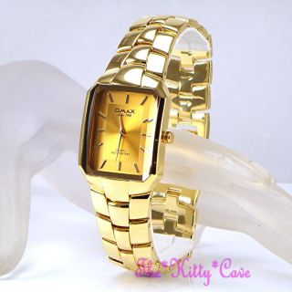 Armbanduhr Omax Klassiker Quadrat Gold Schweizer Epson Seiko Herren Hsk061 Bild
