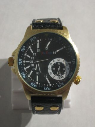 Jay Baxter - Xxl Herren Uhr Dualtimer Armbanduhr Echt Lederarmband - A2146 Bild