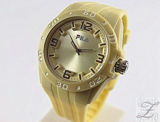 Fila Damen Und Herren Uhr Fa1036 Kunststoff Silikon Cream Uhren Sportuhren Bild