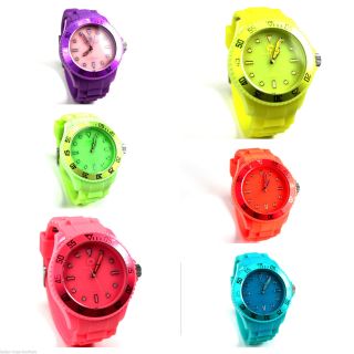 Kraftworxs Sparks Unisex Armbanduhr Gelb Blau Grün Pink Lila Orange Weiß Uhr Bild
