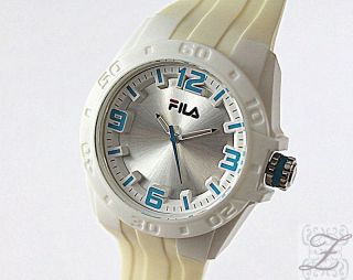 Fila Damen Und Herren Uhr Fa1036 Kunststoff Silikon Weiss Blau Uhren Sportuhren Bild