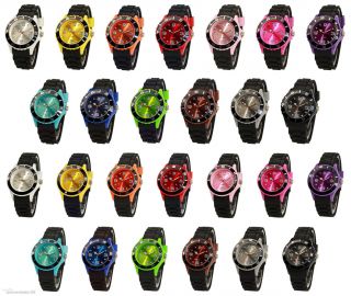 Sv24 Watch Silikon Uhr Schwarz Armbanduhr Damen Herren Kinder Sport Trend Uhren Bild