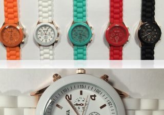 Silikon Uhr Armbanduhr Watch Damen Herren Quarz Uhren Farbwahl Modellwahl Bild