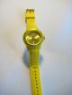 Damen Armbanduhr Uhr Gelb Aus Silikon Bzw Gummi Mit Datumsanzeige Top Armbanduhren Bild 1