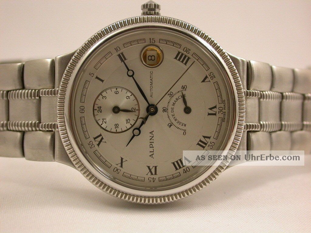 Tolle Alpina Herrenarmbanduhr Revserve De Marche Automatik Armbanduhren Bild