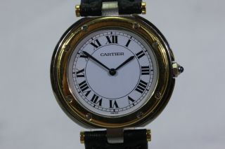 Cartier Santos Ronde,  Quartzwerk,  Ohne Box,  Stahlgold 18k Avs2744 Dif Rwt1 Bild