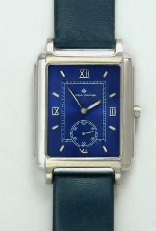 Armband - Uhr Der Marke Alpha Saphir (jacques Lemans),  Safirglas,  Lederband Bild