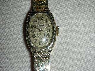 Antike Armbanduhr F.  Damen,  14k Gold,  Analog Antik Erbstück F.  Liebhaber,  Mechan Bild
