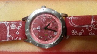 S.  Oliver Armbanduhr Für Mädchen Rot Lederarmband Wie Bild