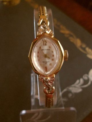 Vintage 50er J.  Swiss Waltham Incabloc Dau Mit Diamantakzenten Handaufzug,  Läuft Bild
