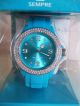 Sempre Colour Watch Armbanduhr Uhr Kristalledition Swarovski Elements Blau Armbanduhren Bild 2