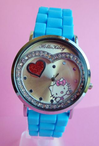 Armbanduhr Uhr Hello Kitty Silikon Strass Bild