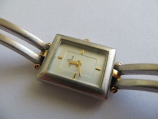 Bezaubernde Dugena Damen Armbanduhr Schweiz Quarz Gold Silber Läuft Bild