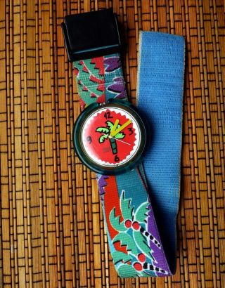 Damen Pop Swatch Uhr Palm Tree Aus 1992,  Uhr Läuft Bild