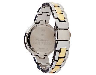 Crystal Blue Damen Armbanduhr Uhr Damenuhr Edelstahl Bicolor Silber Gold - Bild