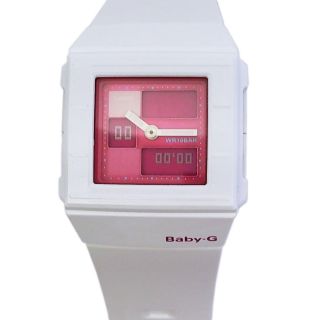 Casio Baby - G Uhr Armbanduhr Alarm Weltzeit Weiß Rosa Rot Eckig Bga - 200 - 7e3er Bild