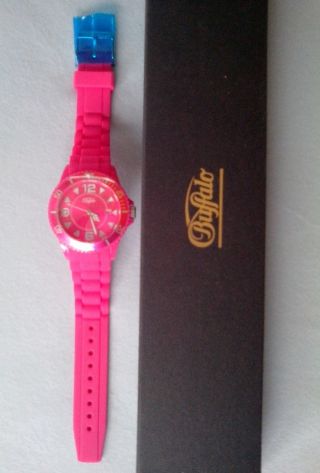 Buffalo Armbanduhr Uhr Silikonband Pink Wasserdicht Mädchen Weihnachtsgeschenk Bild