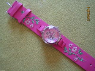 Diddl - Diddlina Mädchenuhr Pink/rosa Mit Stickerei Blumen - Nwtg Bild