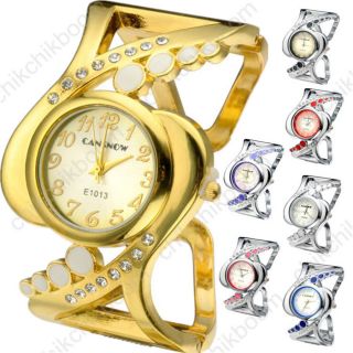 Mode Damen Elegant Armbanduhr Kristall Analog Armspange Uhr Quarzuhr Geschenk Bild