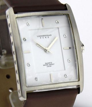 Armbanduhr Längengrad Pure - Mineralglas - Mit Lederband - Strasssteine Bild