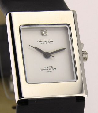 Armbanduhr Längengrad Pure - Mineralglas - Mit Lederband - Strassstein Bild