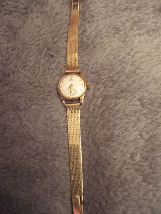 Blumus Echt Gold Armbanduhr 585 Massiv 14 Kt.  M.  Chronograph Handaufzug Vintage Bild