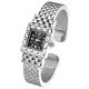E1022 Klassisch Damen Silber Gitter Schwarz/weiß Gesicht Armbanduhr Quarzuhr Armbanduhren Bild 1