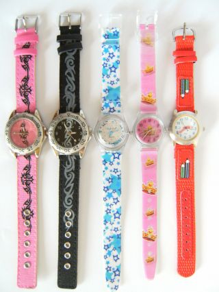 1 Youngster Armbanduhr Rosa Schwarz Sterne Krone Stifte Uhr Uhren Armbanduhren Bild
