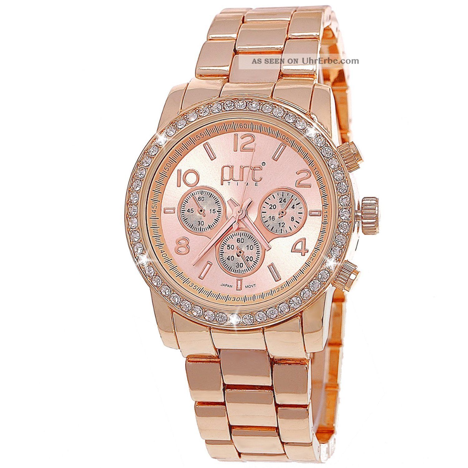 Excellanc Damen-Geschenkset Armbanduhr Armreifen Strass-Stein
