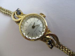 Schöne 835 Silber Gondor 115 Damen Armbanduhr Art Deco Saphiren Mechanischläuft Bild