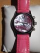 Christ Chronograph Quarzuhr Damen Pink Perlmutt Leder Zirkonia Edelstahl Nw Armbanduhren Bild 4