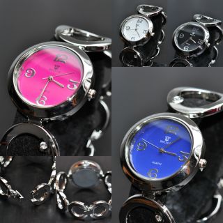 Faiberspace Elegante Strass Damen Uhr Silber Watch Kettenform Metallarmband Bild