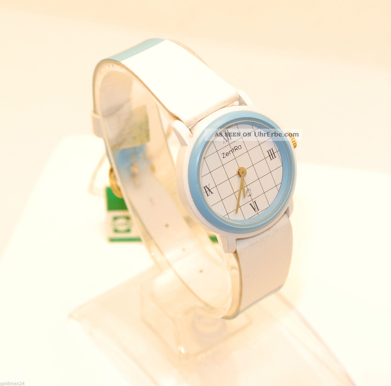 Zentra Q - Damenarmbanduhr In Blau/weiß / Quarz / Lederarmband Armbanduhren Bild