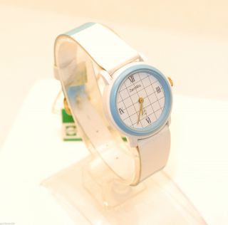 Zentra Q - Damenarmbanduhr In Blau/weiß / Quarz / Lederarmband Bild