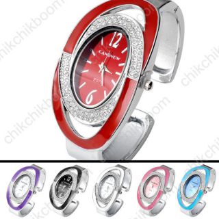 Lässig Damen Armbanduhr Oval Nebelfleck Quarzuhr Armreif Uhr Damenuhr Geschenk Bild