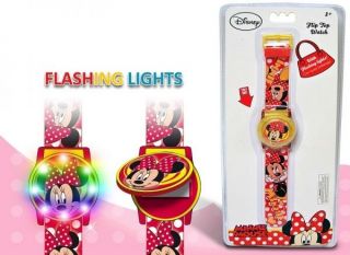 Disney Minnie Mouse Digital Flip Top Armbanduhr Mit Lichteffekten Flashing Light Bild