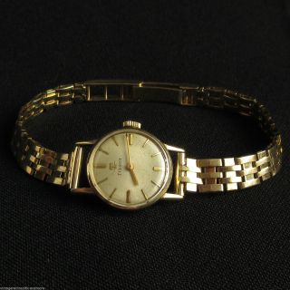 585 Gold Tissot Lady Armbanduhr 17 Jewels Handaufzug Gehäuse,  Armband 14k Gold Bild