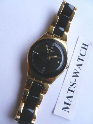 Swatch,  Irony Medium,  Yls124g Yellow Pearl Black,  Neuwertig Bild