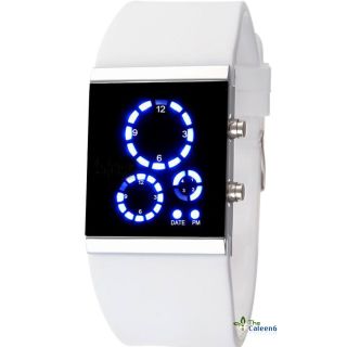 Neue Led Armbanduhren Silikon Modern Spiegelflächen Blaues Licht Mutifunktion Bild