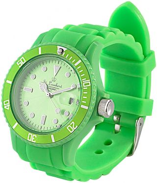 St.  Leonhard Sportliche Silikon - Quarz - Armbanduhr Peppig - Grün Bild