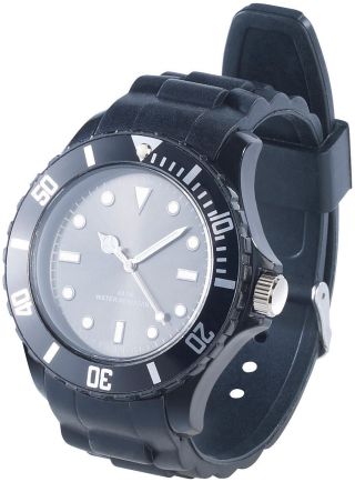 Pearl Silikon Armbanduhr Schwarz Bild