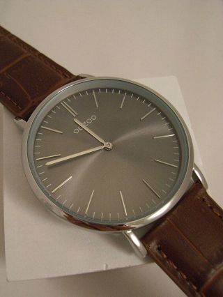 Oozoo Uhr Ultra Slim C6941 Ø Ca.  40 Mm Vintage Braun/ Croco Neuheit Armbanduhr Bild