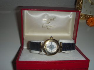 Cartier Montre Uhr Colisee Vermeil Silber/18k Gold Bild