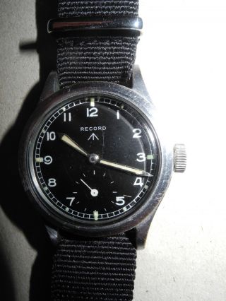 Record W.  W.  W.  Wrist Watch Waterproof Military Watch - “dirty Dozen” Broad Arrow Bild