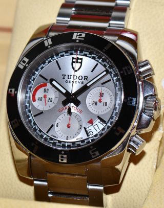 Tudor Grantour Chronograph Stahl Uhr Ref.  20350n Papiere Box 2012 Bild